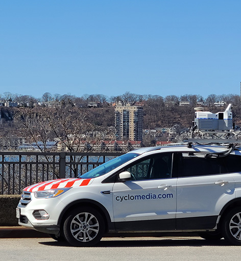 a car with a lidar camera on top